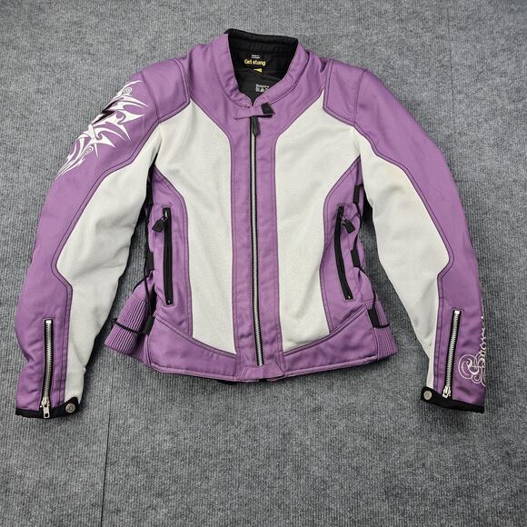 Scorpion EXO Motorcycle Jacket Womens Large Purple Armored Removable Liner Biker - Picture 1 of 10